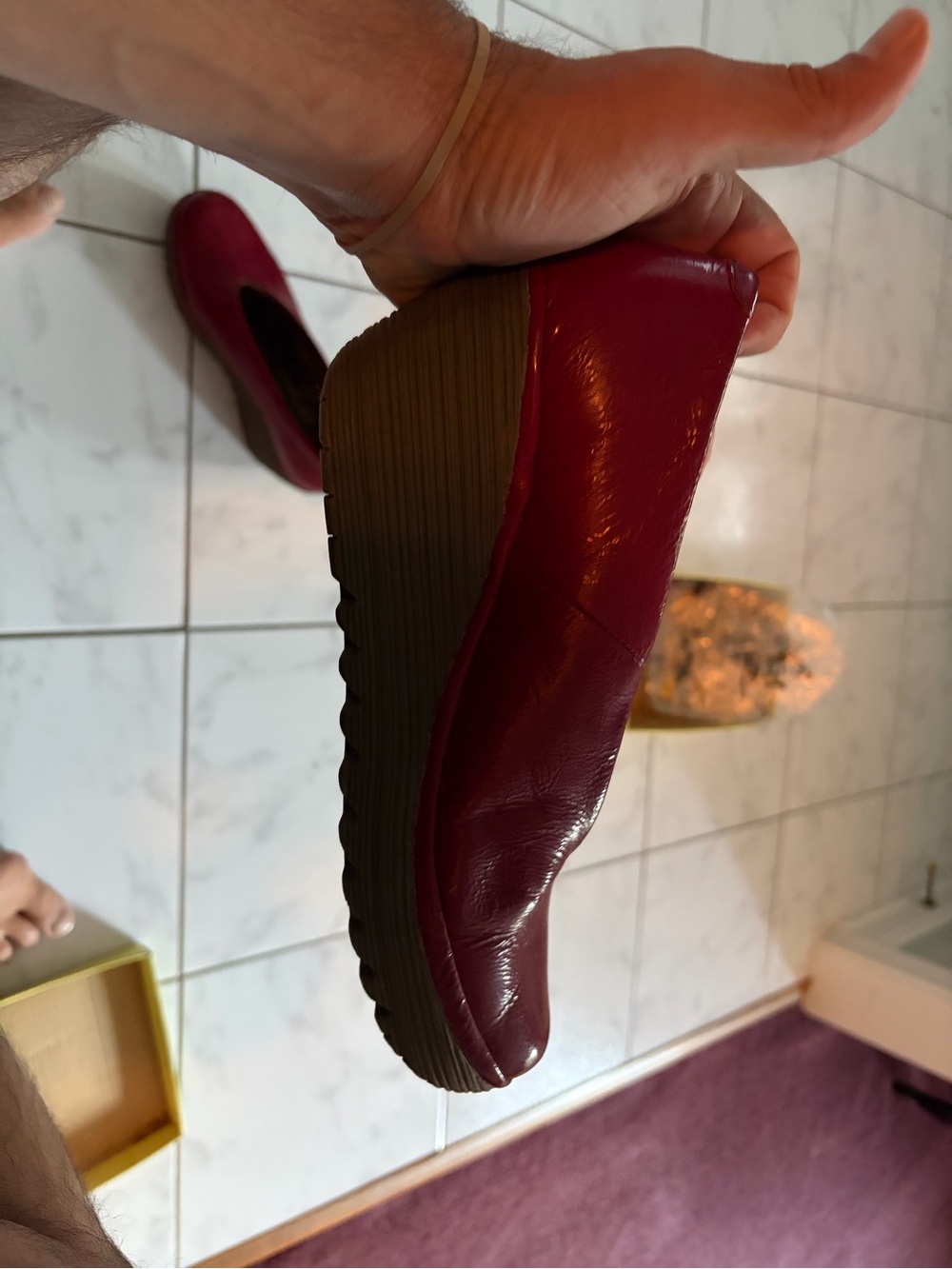 Fly London Yaz Red Leather Wedge Pump women’s EU size 39 or US size 8.5 - Picture 8 of 8